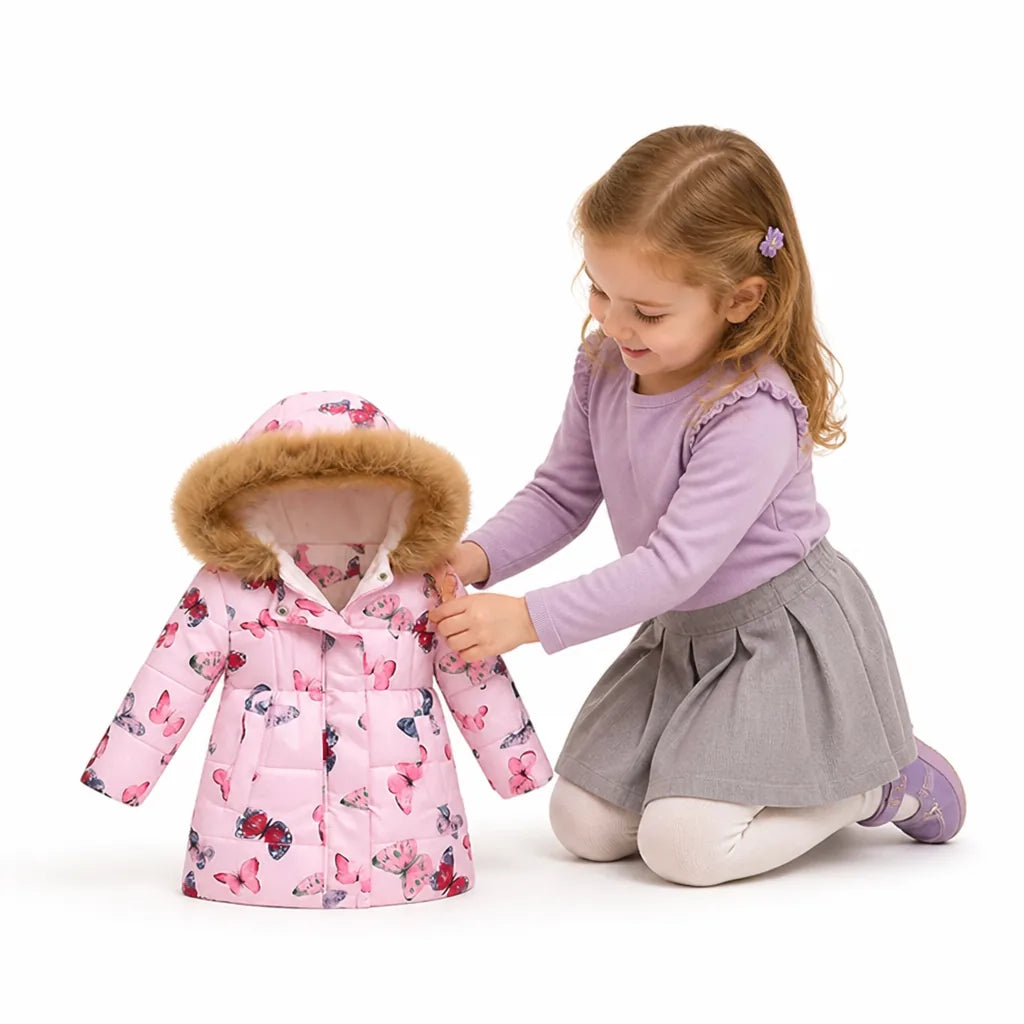 Girls' Winter Coat Thick Soft Lining Zipper Closure