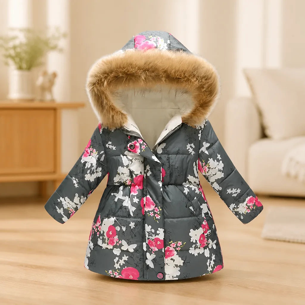 Girls' Winter Coat Thick Soft Lining Zipper Closure