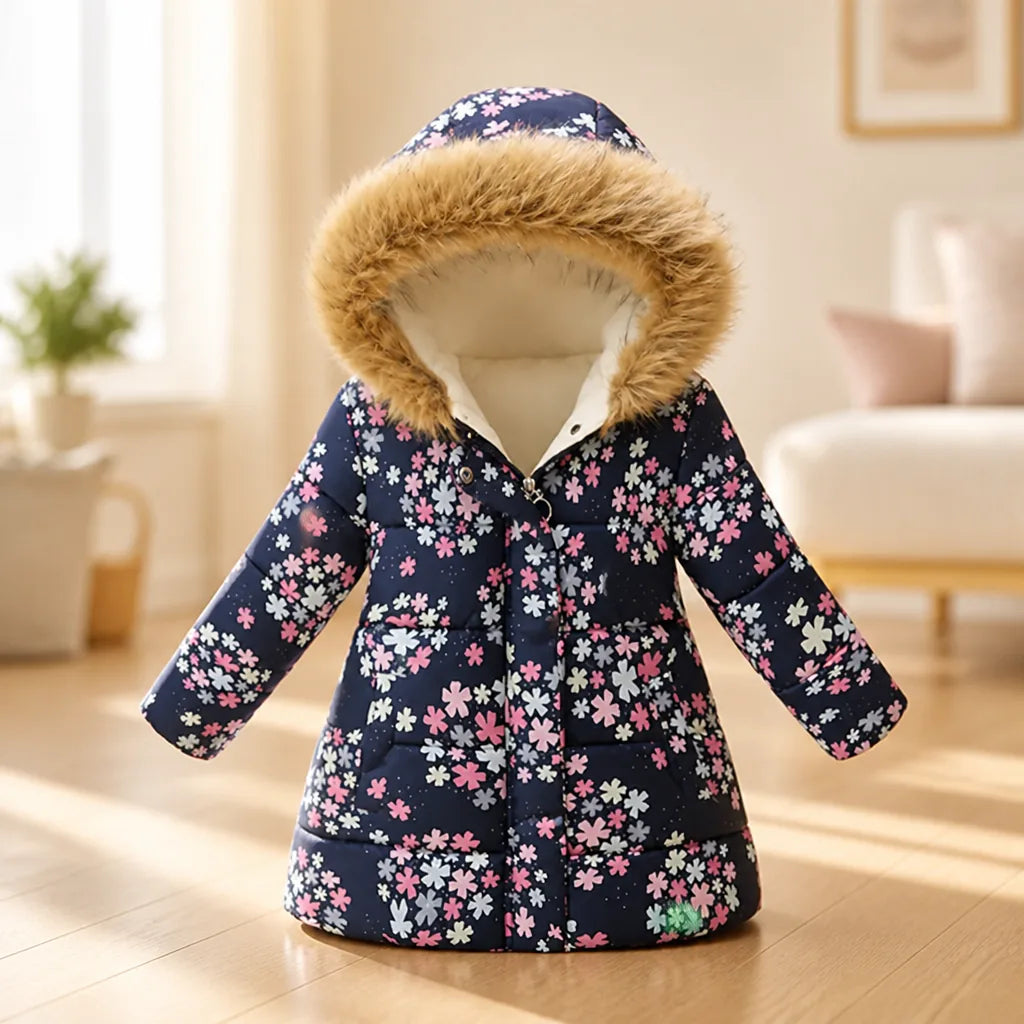 Girls' Winter Coat Thick Soft Lining Zipper Closure