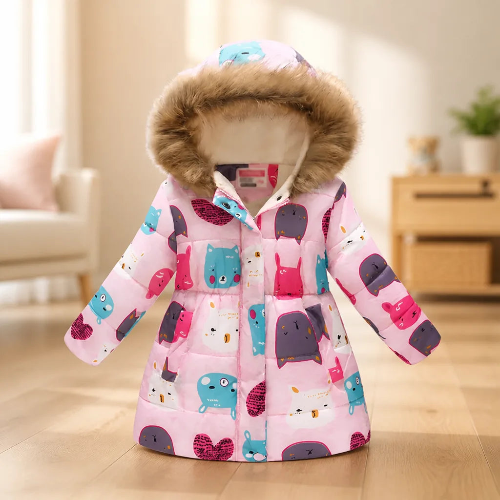 Girls' Winter Coat Thick Soft Lining Zipper Closure