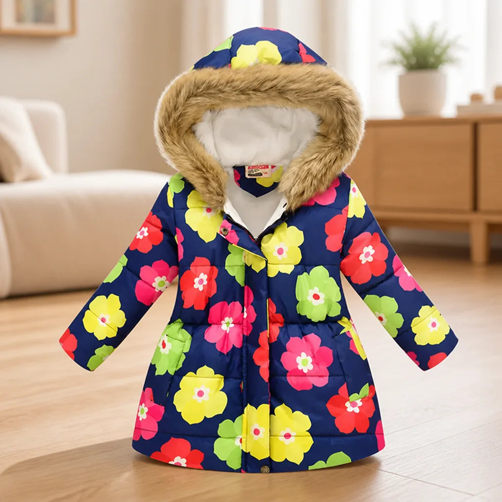 Girls' Winter Coat Thick Soft Lining Zipper Closure