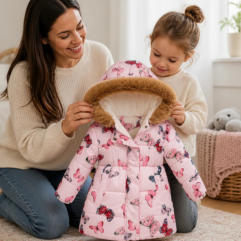 Girls' Winter Coat Thick Soft Lining Zipper Closure