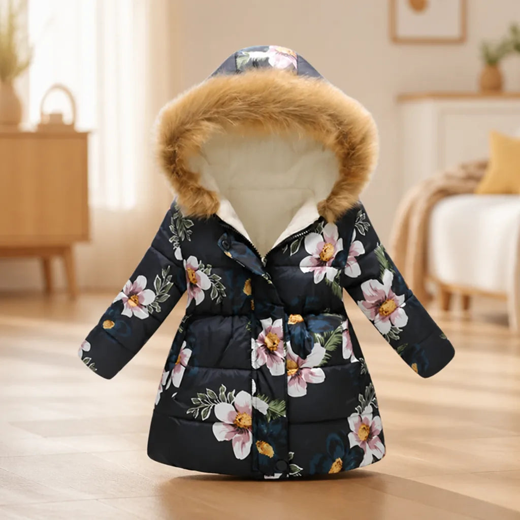 Girls' Winter Coat Thick Soft Lining Zipper Closure