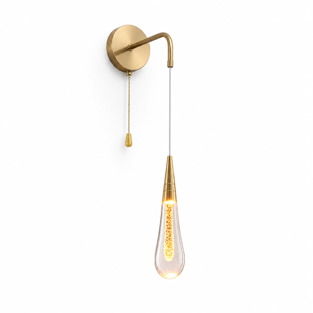 Glass & Metal Drop LED Wall Light