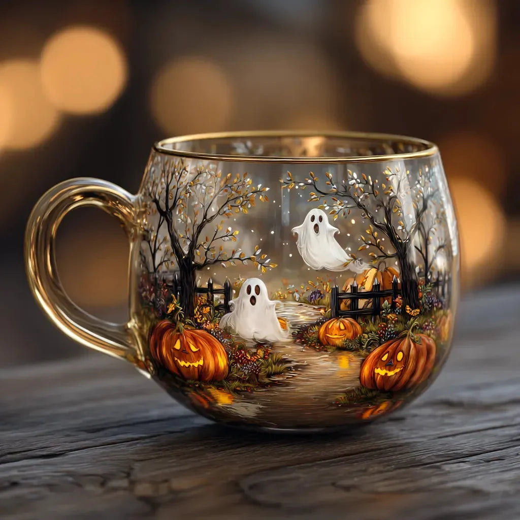 Glass Mug Heat-Resistant Winter Motif