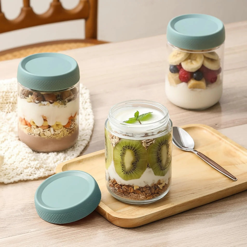 Glass Pantry Jars Airtight Clamp Lids Stackable Square