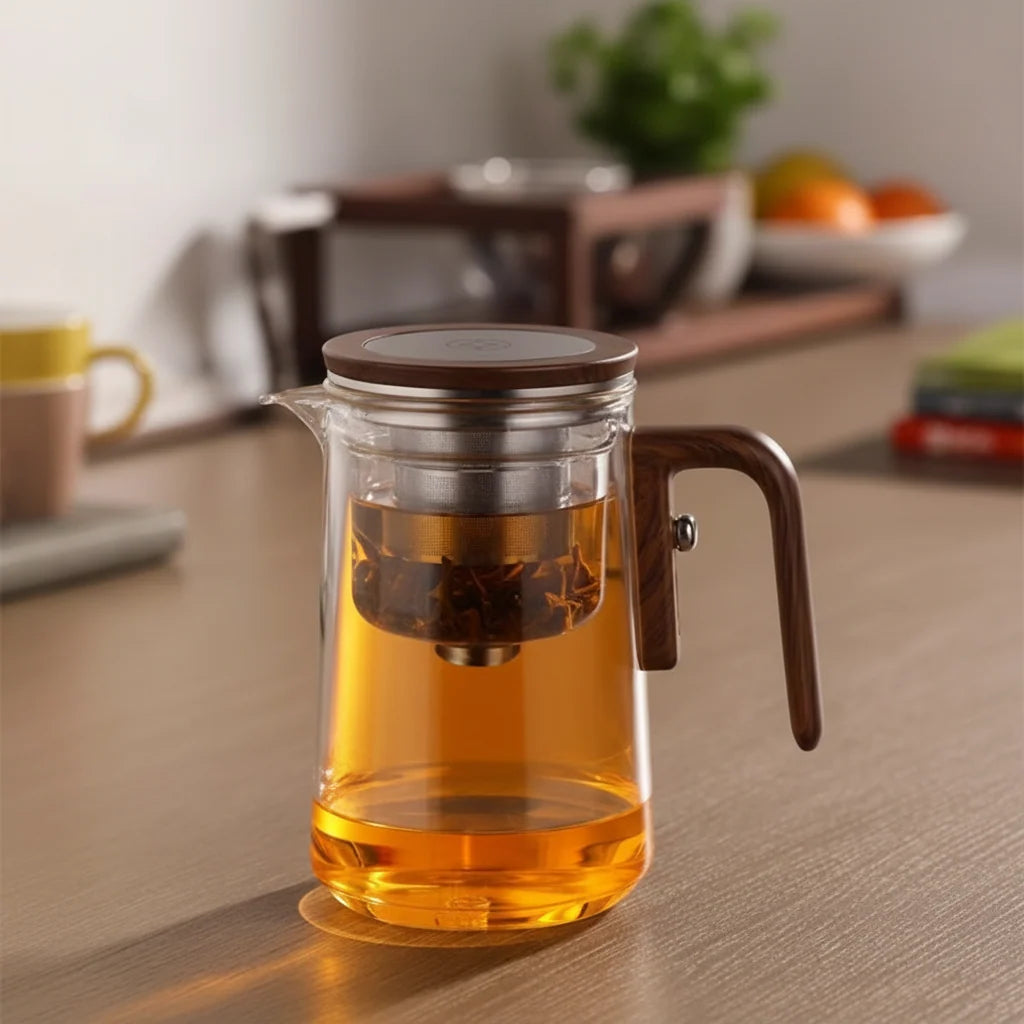 Glass Teapot Borosilicate Wide Removable Infuser