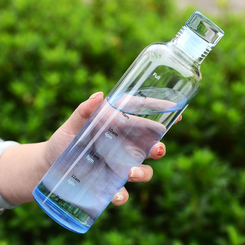 Glass Water Bottle Heat-Resistant Printed Time Scale