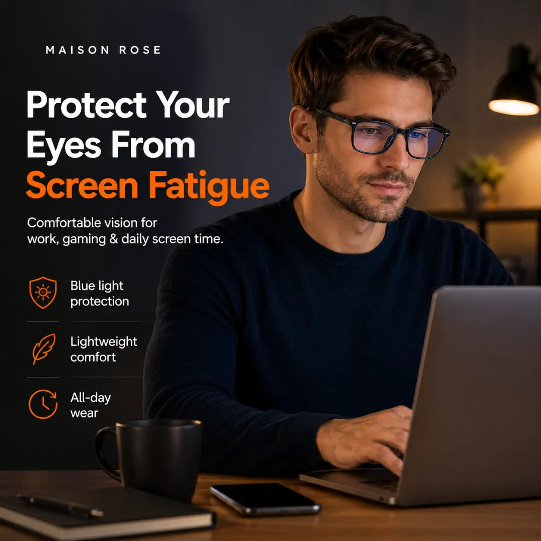 Glasses Blue Light Blocking Lightweight Ergonomic Frame