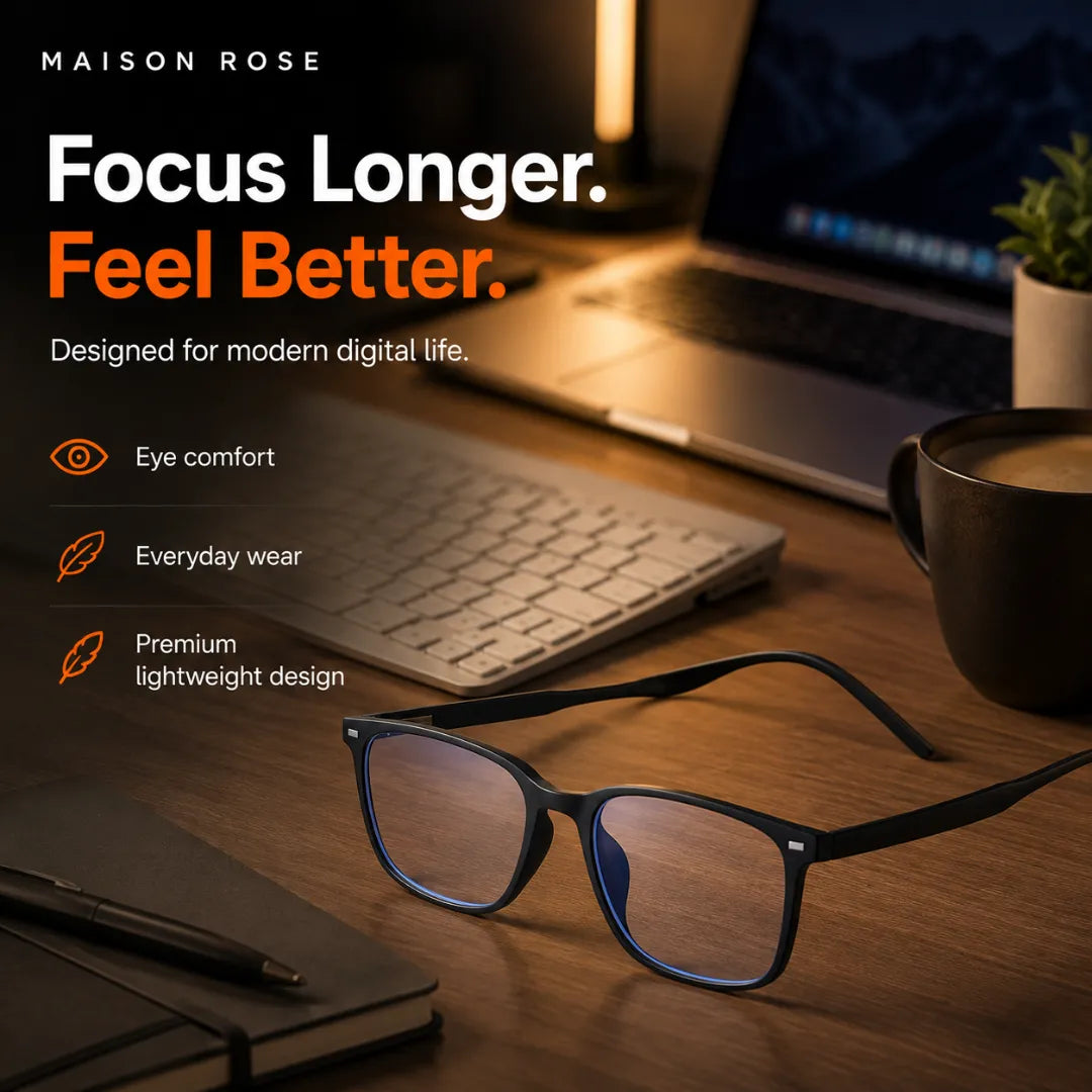 Glasses Blue Light Blocking Lightweight Ergonomic Frame