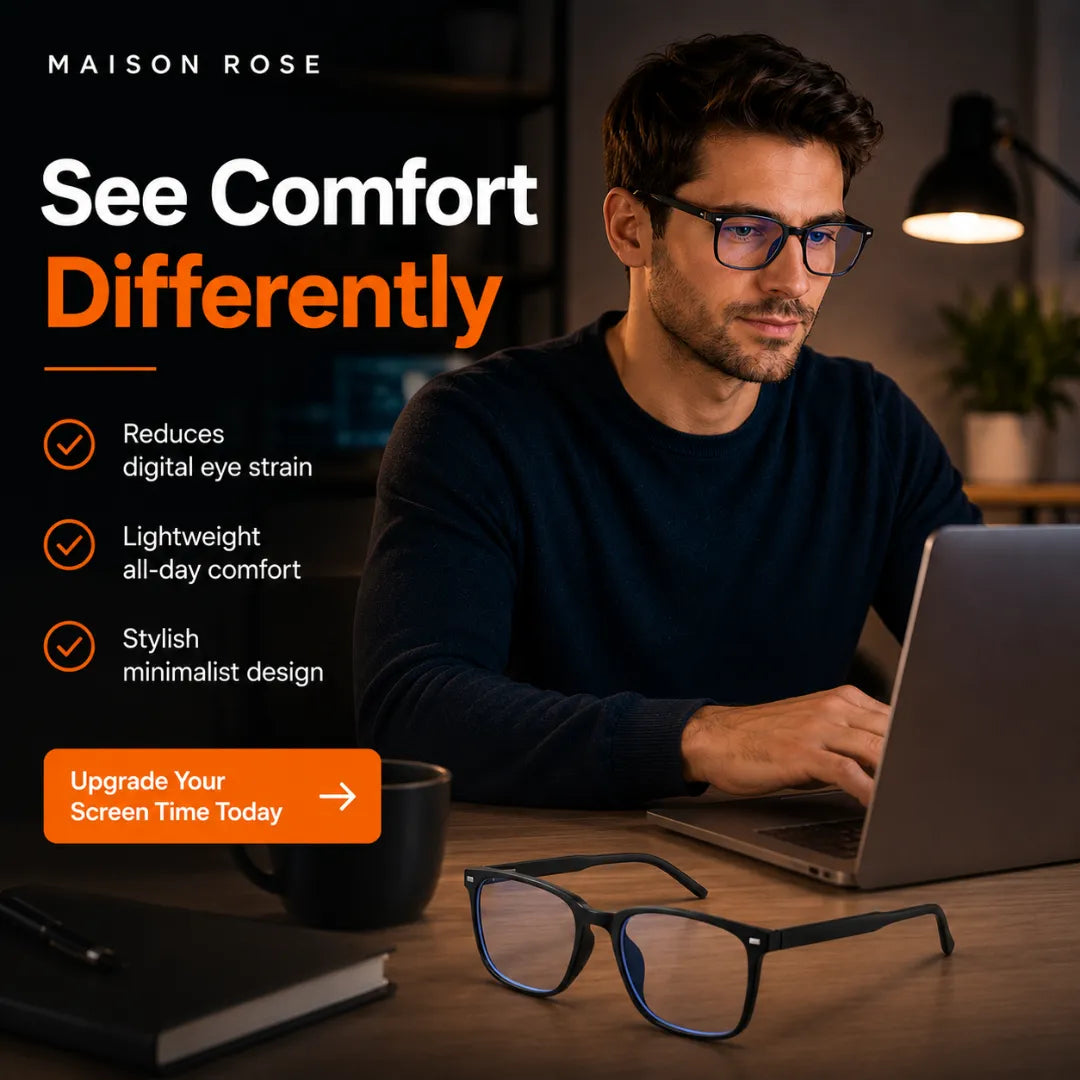 Glasses Blue Light Blocking Lightweight Ergonomic Frame