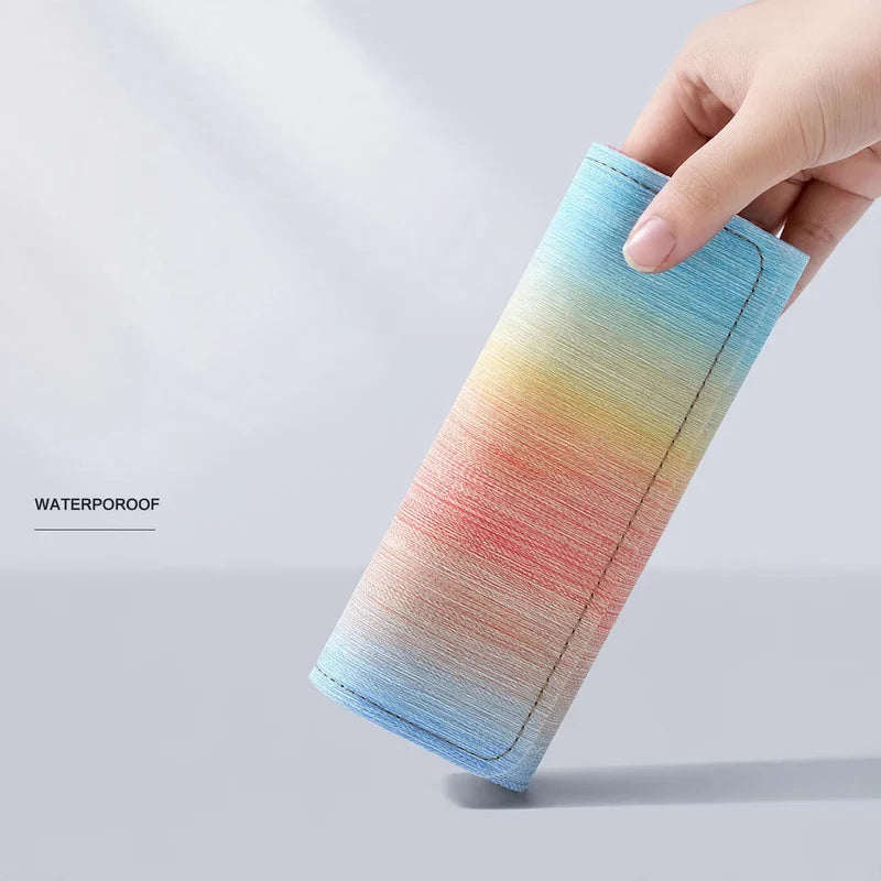 Glasses Case Fabric Magnetic Closure Rainbow Gradient