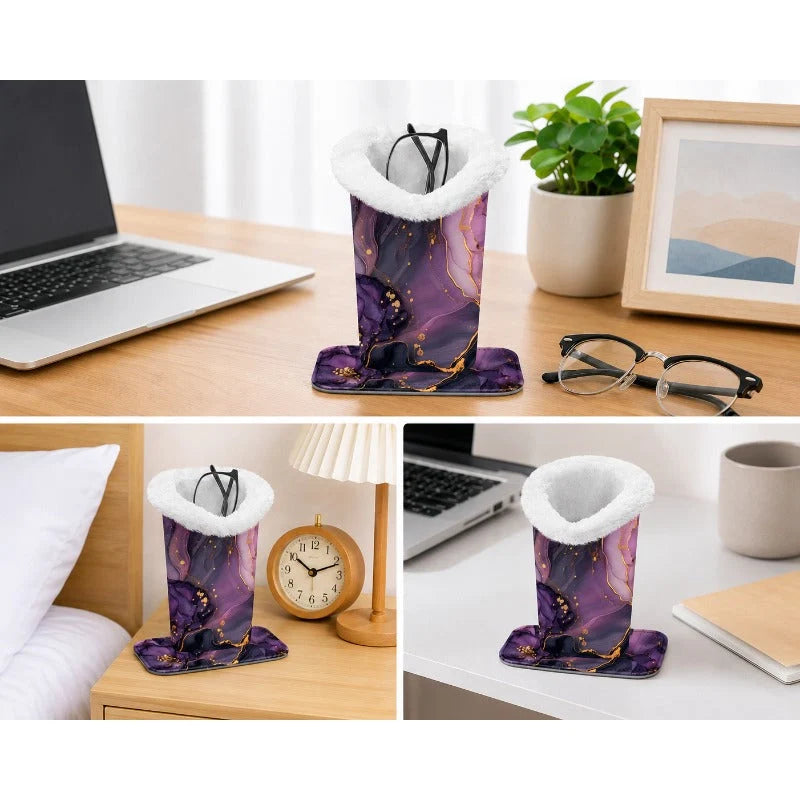 Glasses Holder Magnetic Detachable Base Plush-Lined Interior