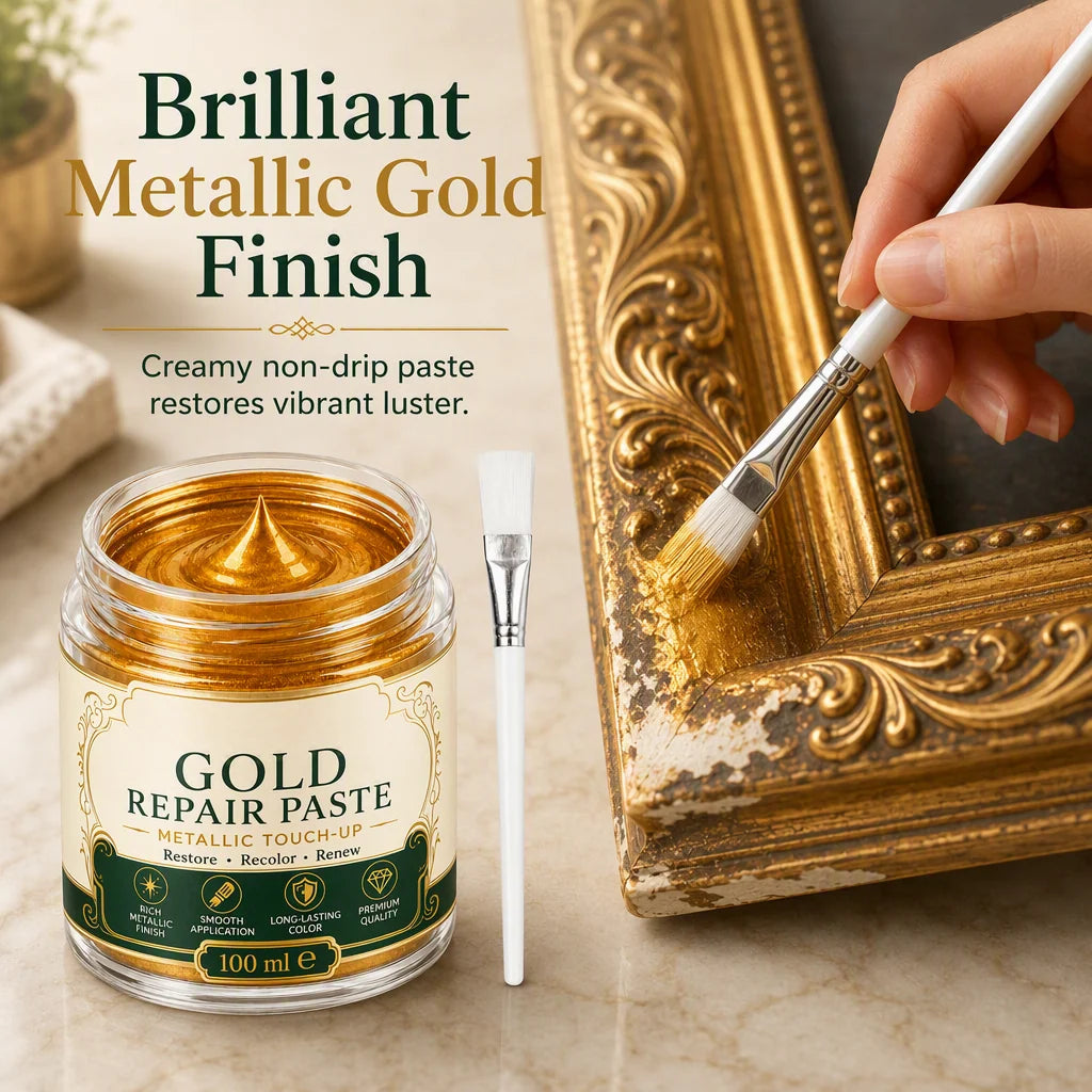 Gold Refinishing Paste Water-Resistant With Applicator Brush