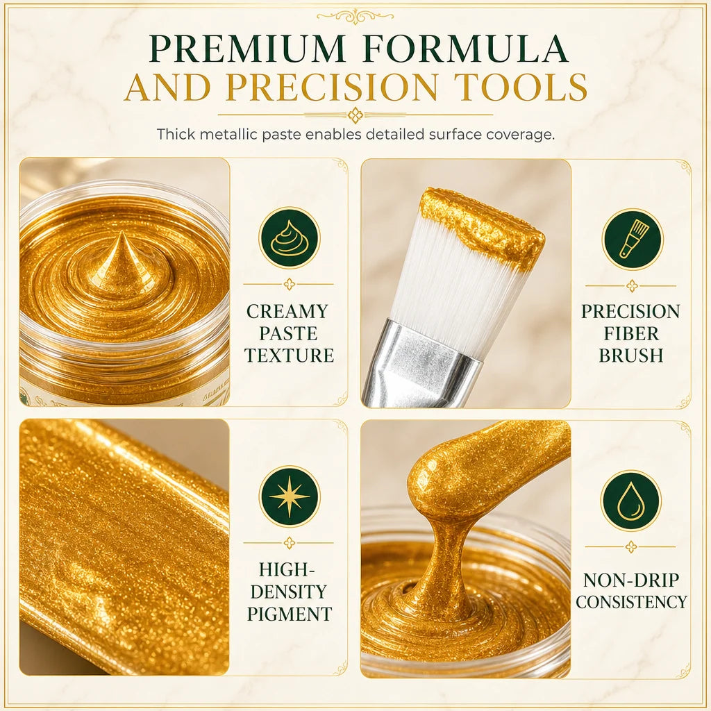 Gold Refinishing Paste Water-Resistant With Applicator Brush