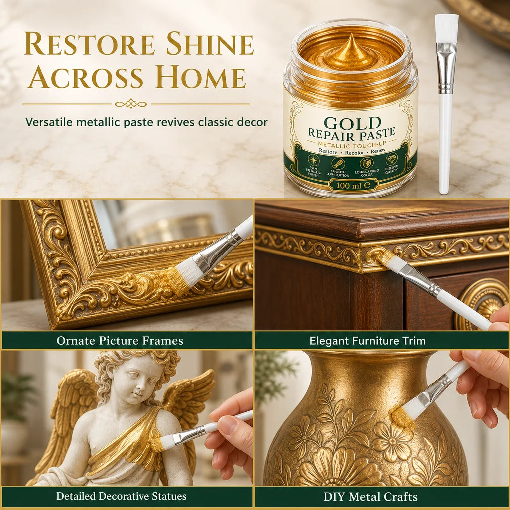Gold Refinishing Paste Water-Resistant With Applicator Brush