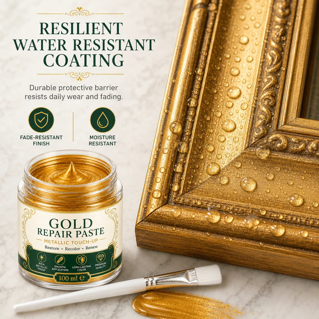 Gold Refinishing Paste Water-Resistant With Applicator Brush