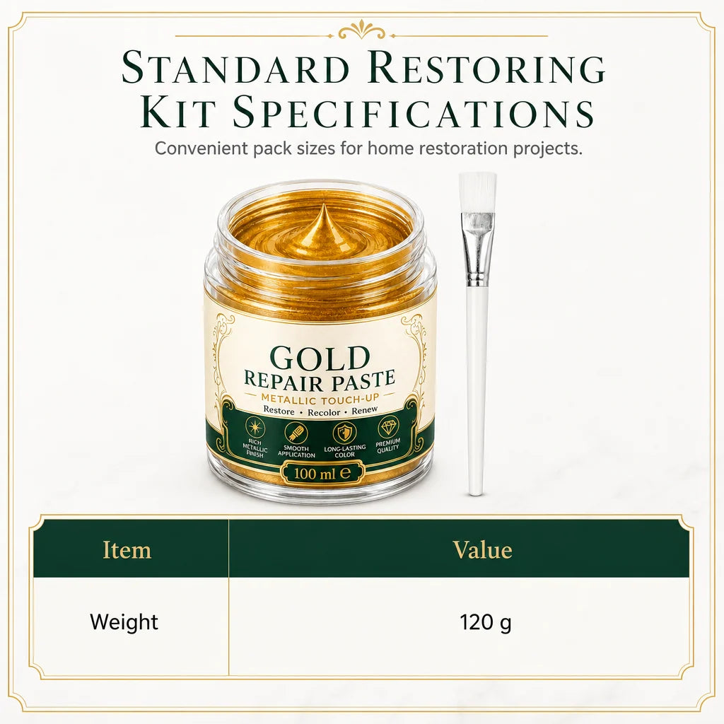 Gold Refinishing Paste Water-Resistant With Applicator Brush