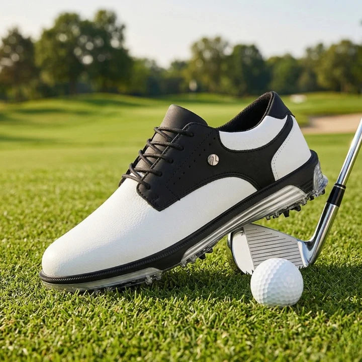 Golf Shoes Genuine Leather Waterproof Spiked Sole