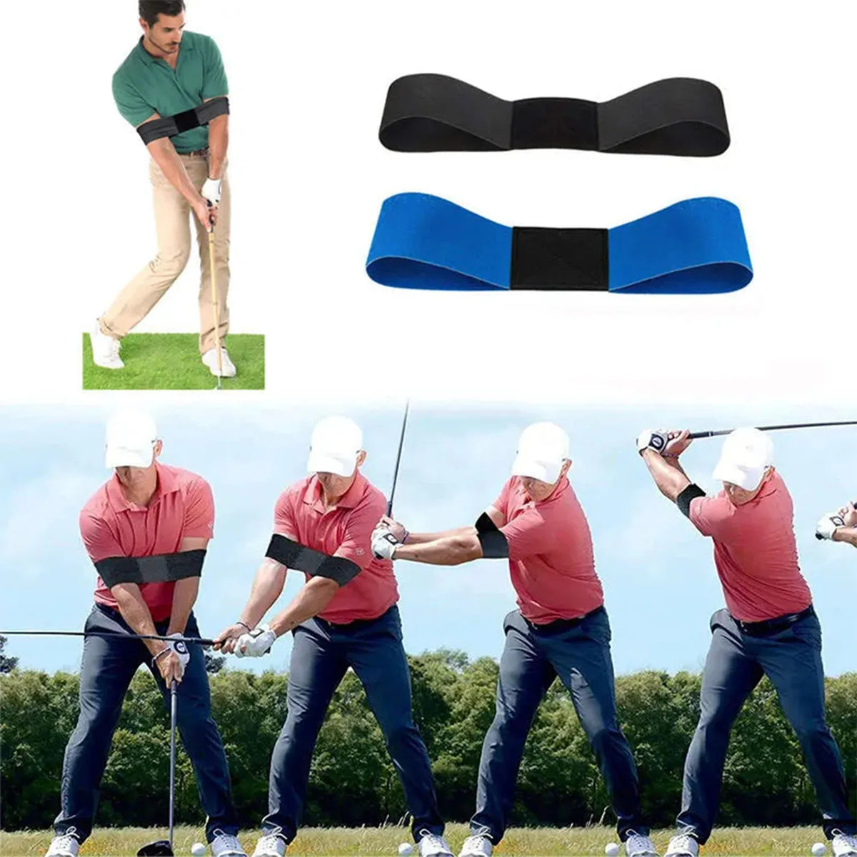 Golf Swing Trainer Adjustable Elastic Arm Guidance Lightweight