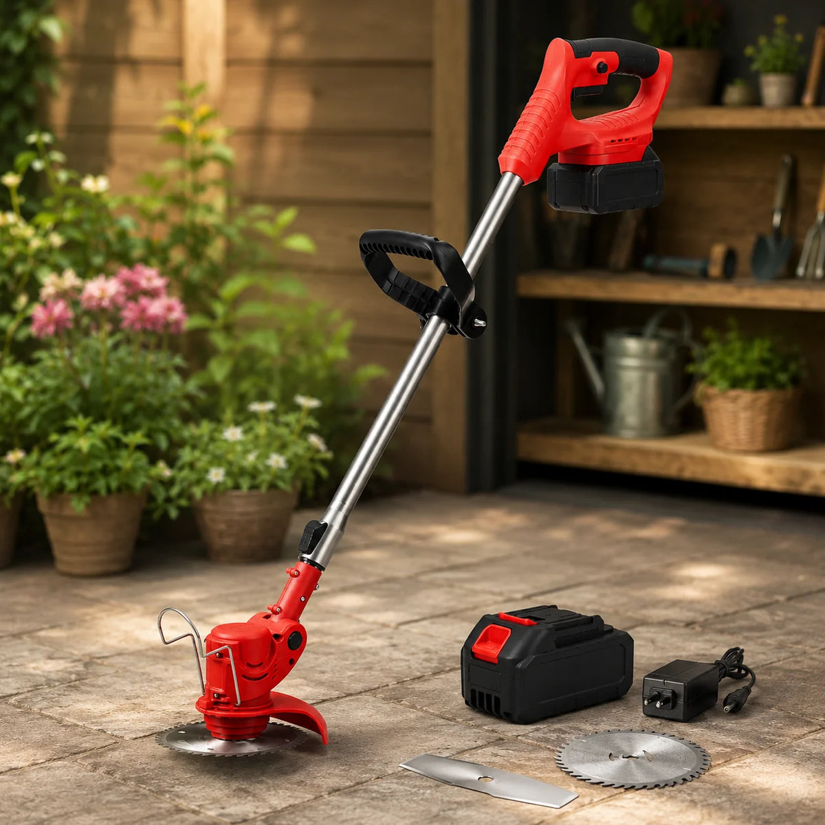 Grass Trimmer Cordless Battery Powered Lightweight