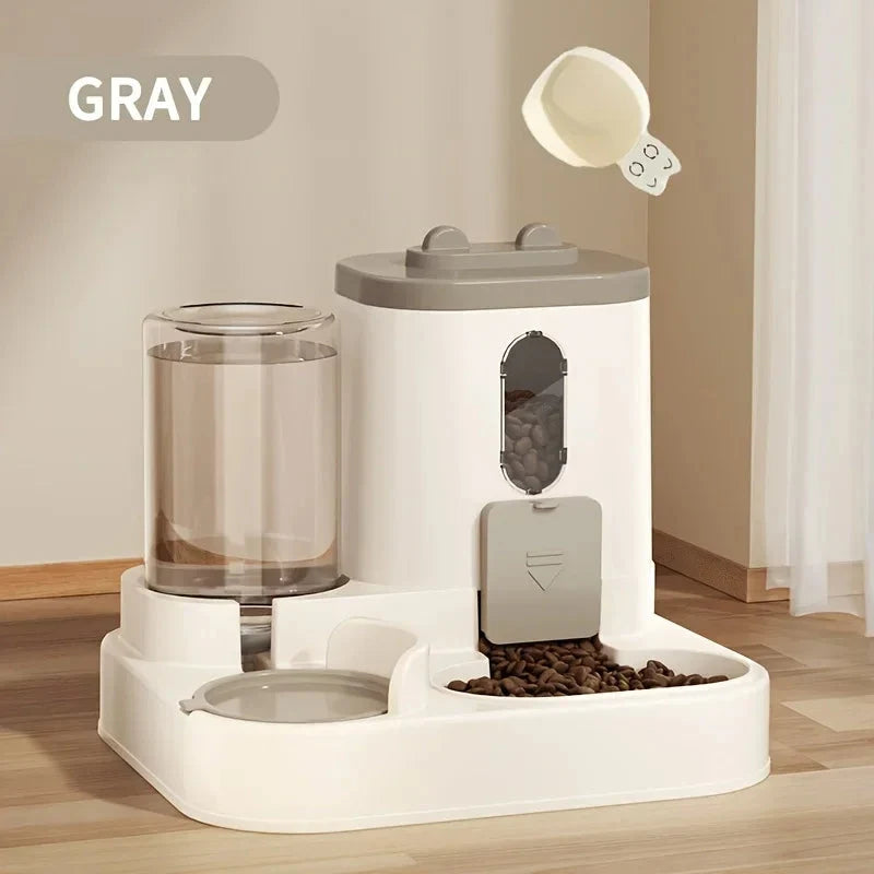 Gravity Pet Feeder Dual Bowl Auto-Refill Anti-Tip Adjustable Flow