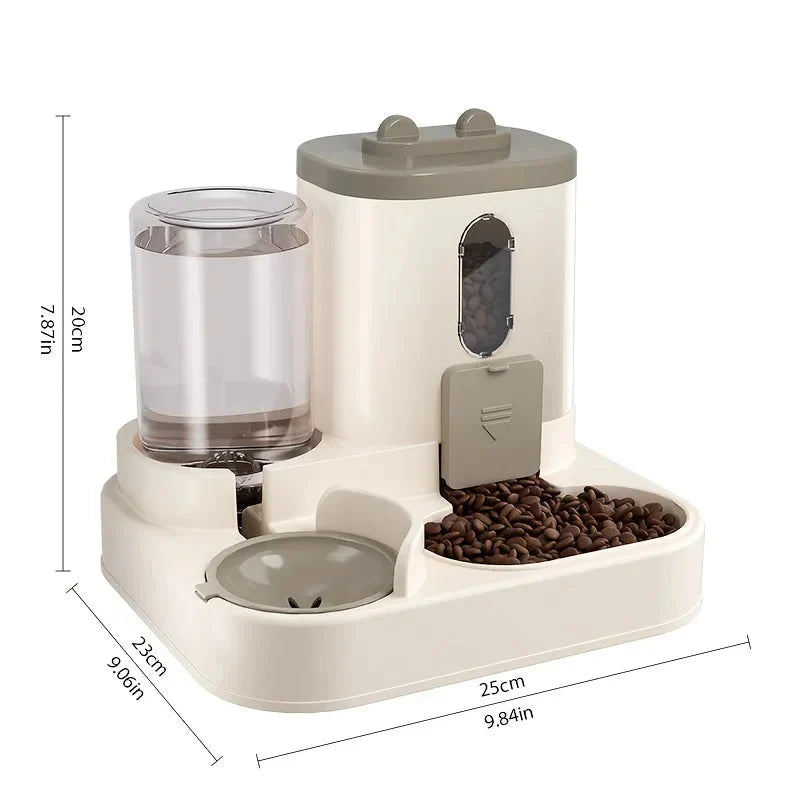 Gravity Pet Feeder Dual Bowl Auto-Refill Anti-Tip Adjustable Flow