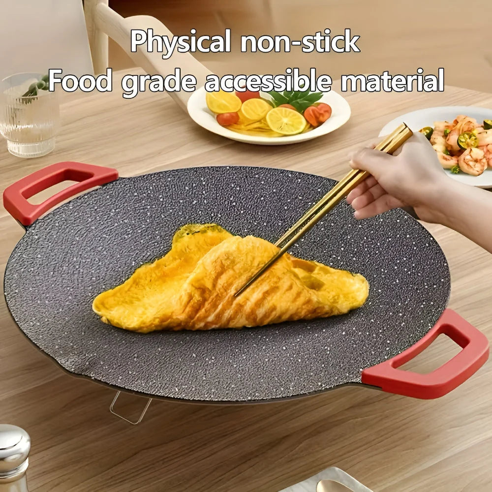 Grill Pan Cast Iron Raised Ridges & Drip Channels