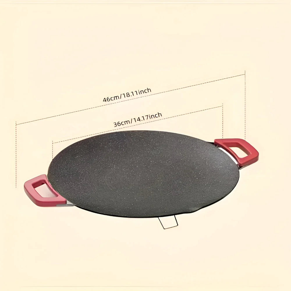 Grill Pan Cast Iron Raised Ridges & Drip Channels