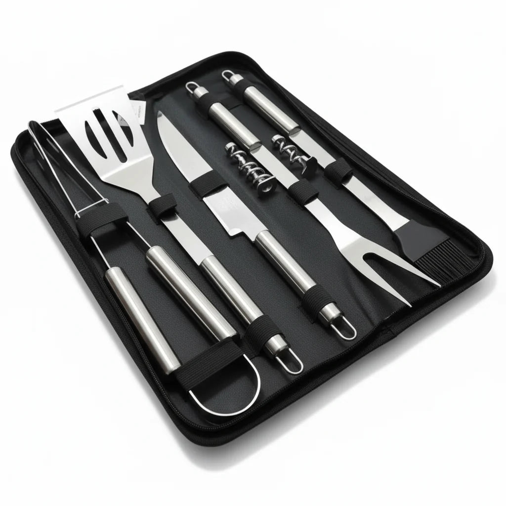 Grill Tool Set Stainless Steel Heat-Resistant With Carrying Bag