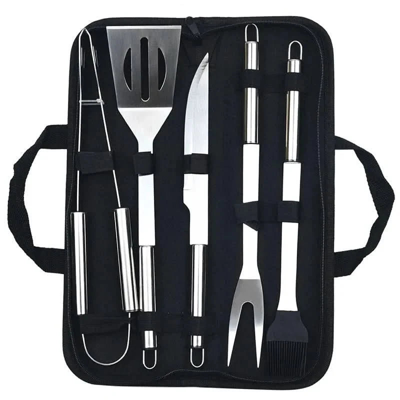 Grill Tool Set Stainless Steel Heat-Resistant With Carrying Bag