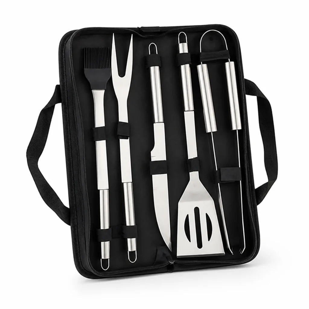 Grill Utensil Set Stainless Steel Non-Slip Handles Carrying Case