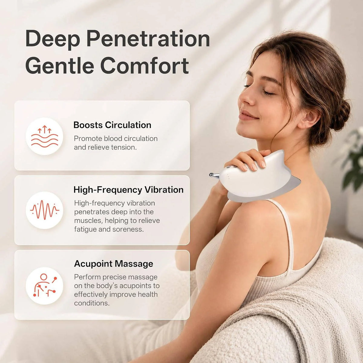 Gua Sha Massage Tool Heat & Vibration 60-Min Battery