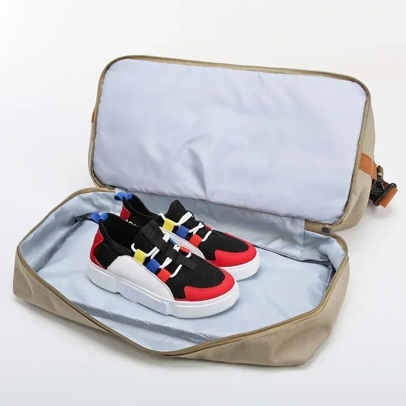 Gym Duffel Bag Water-Repellent Leather Wet-Dry & Shoe Compartment