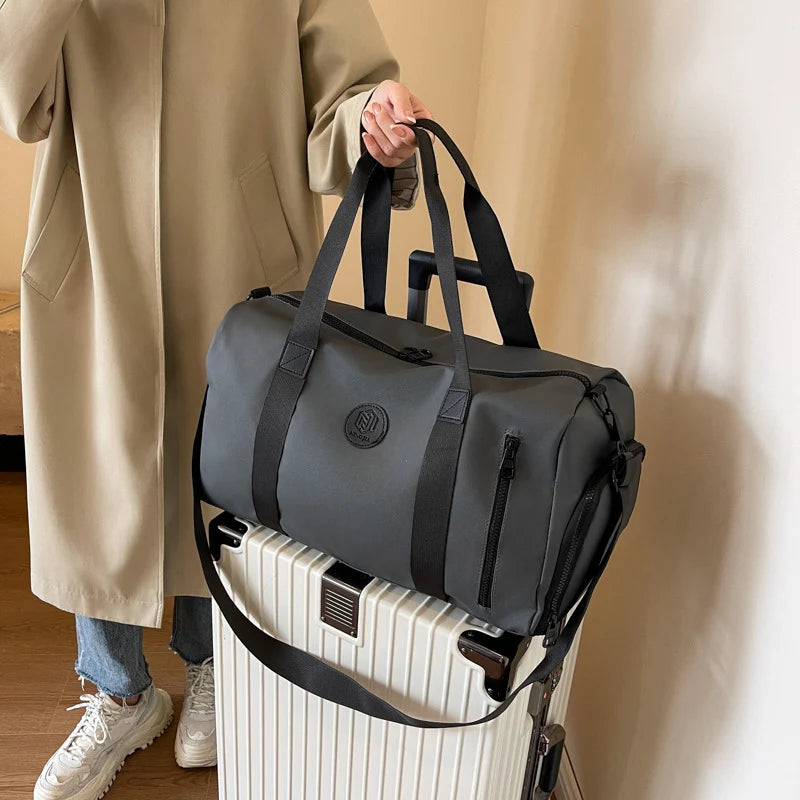 Gym Duffel Bag Waterproof Separate Shoe Compartment Adjustable Straps