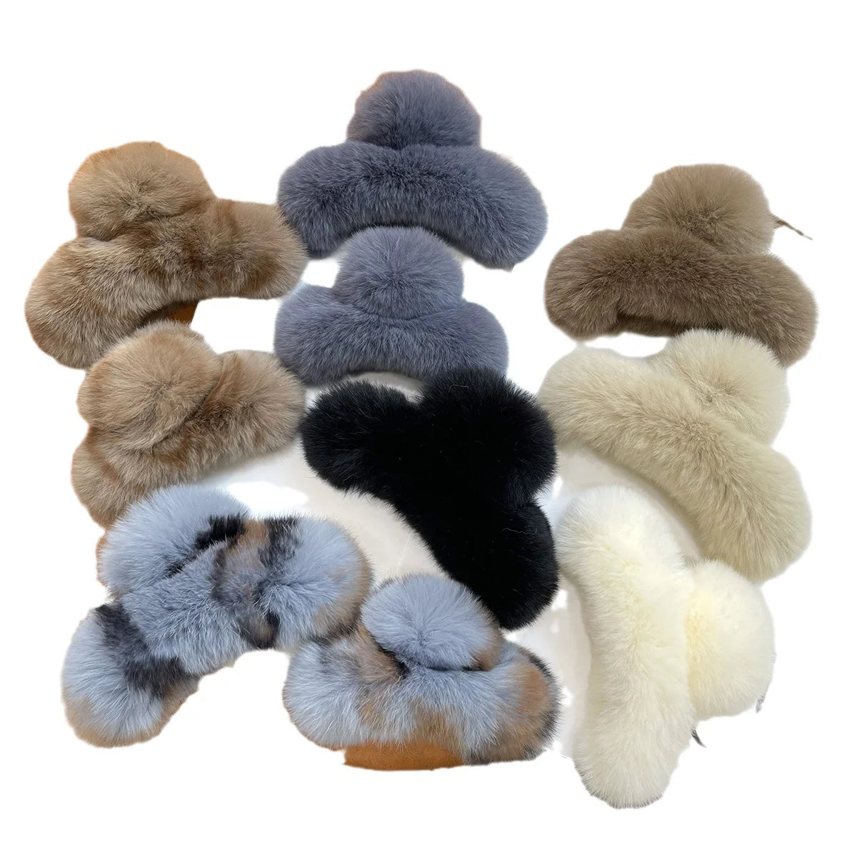 Hair Claw Clip Plush Faux Fur Secure Hold