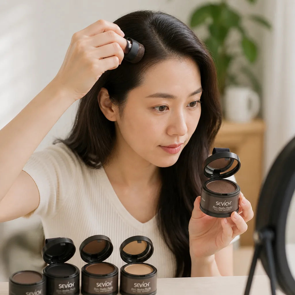 Hair Concealer Powder Instant Root Coverage Waterproof Natural Fibers