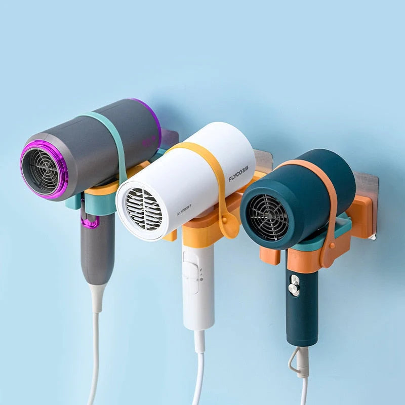 Hair Dryer Holder 180° Rotating Adhesive Wall Mount