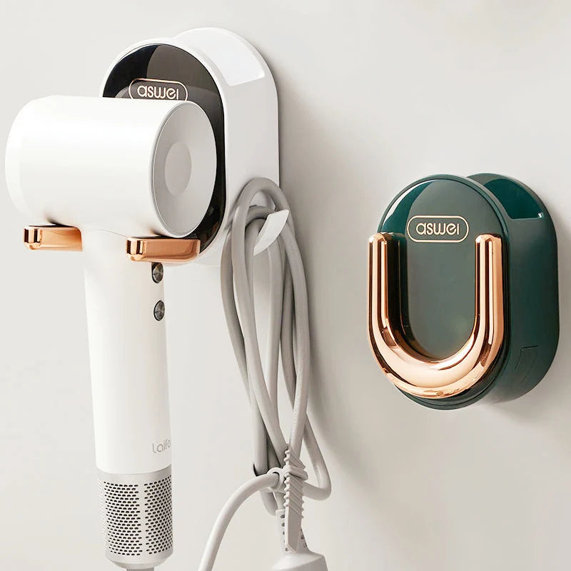 Hair Dryer Holder Foldable No-Drill Space-Saving