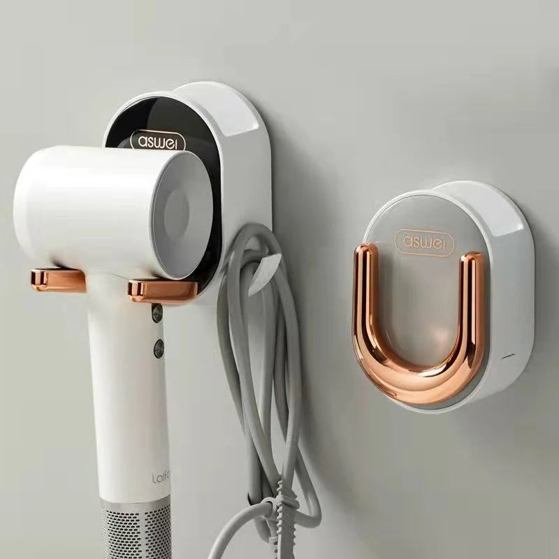 Hair Dryer Holder Foldable No-Drill Space-Saving