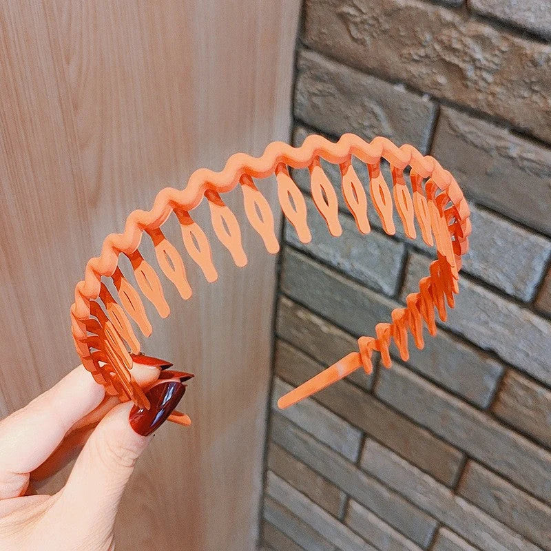 Hair Headband Flexible Resin Non-Slip Teeth Matte Finish