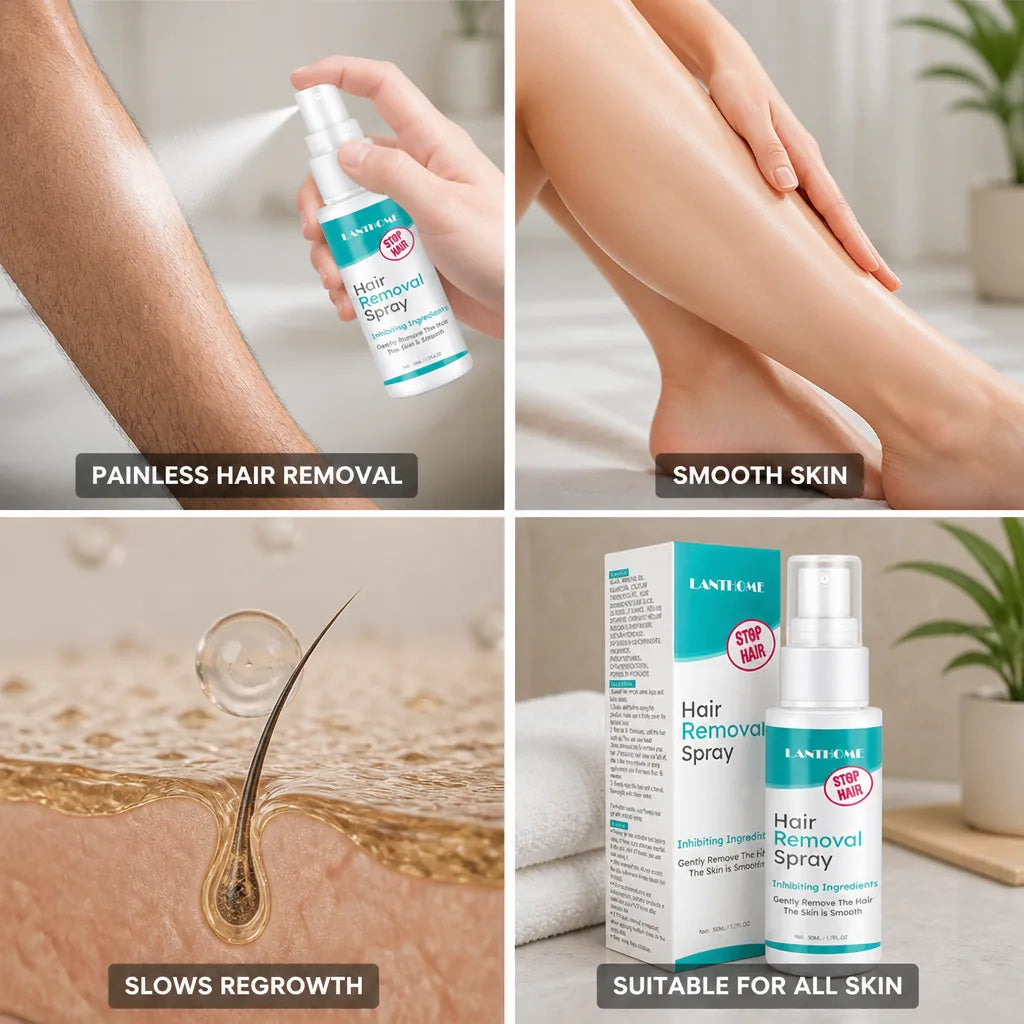 Hair Removal Spray Painless Fast-Acting For Face & Body