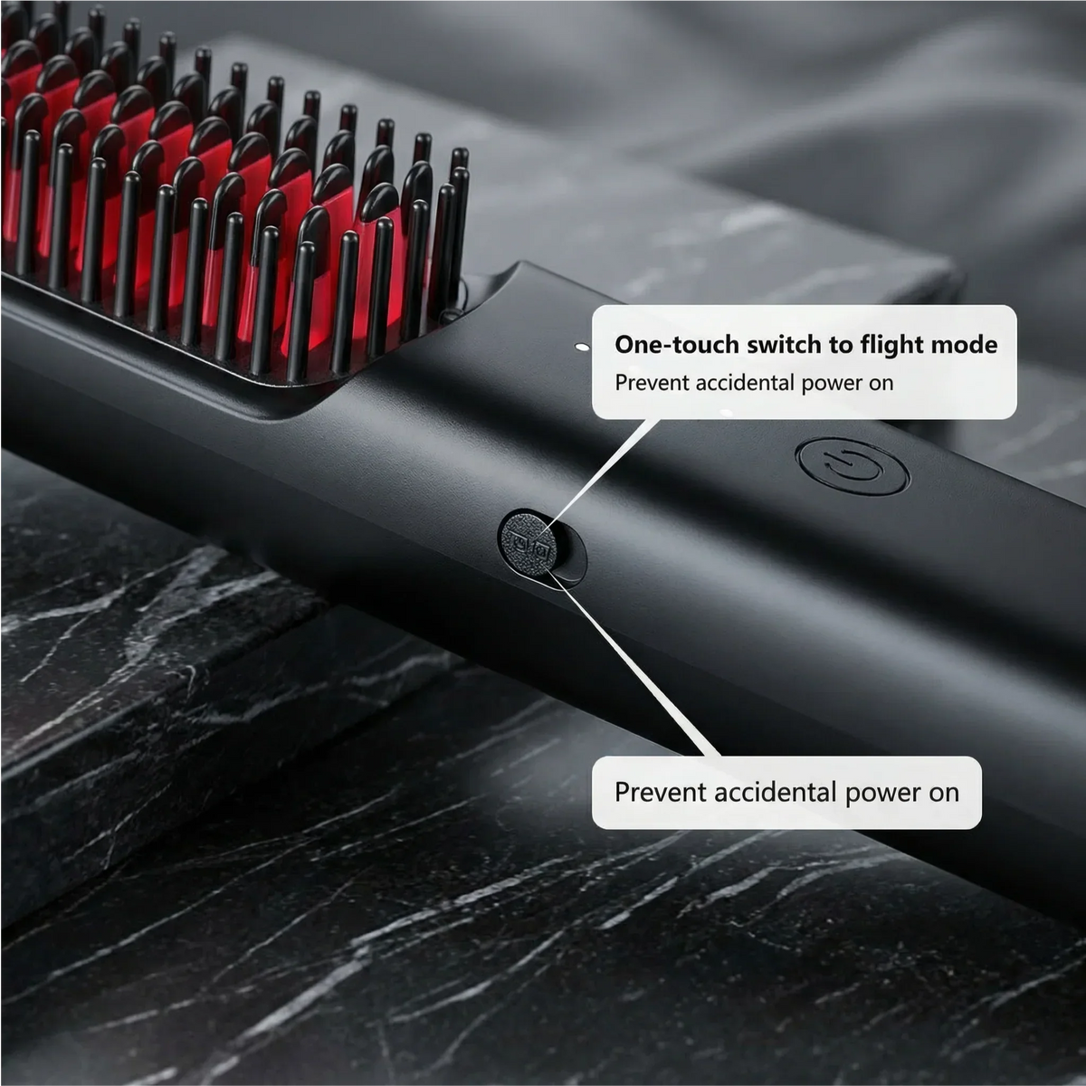 Hair Straightening Brush Cordless USB-C Rechargeable Adjustable Heat Settings