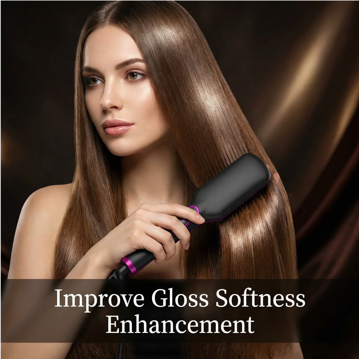 Hair Straightening Brush Cordless USB-C Rechargeable Adjustable Heat Settings