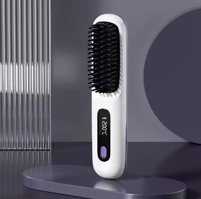 Hair Styling Brush Cordless Ceramic Bristles Scalp Guard