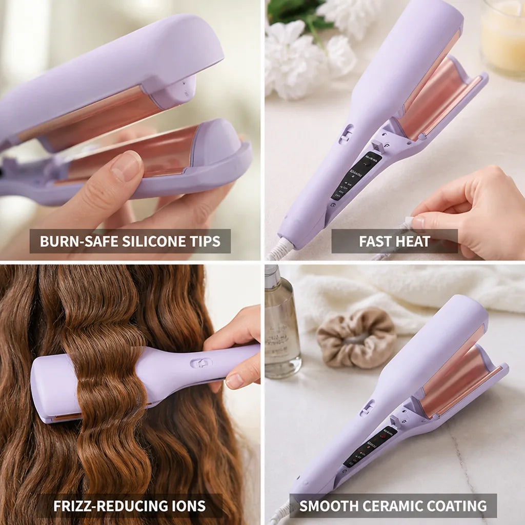 Hair Waver S-Shaped Dual Barrels Ceramic Coating