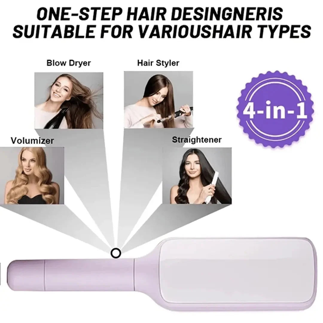 Hairbrush One-Click Self-Cleaning Rounded Scalp-Massage Bristles