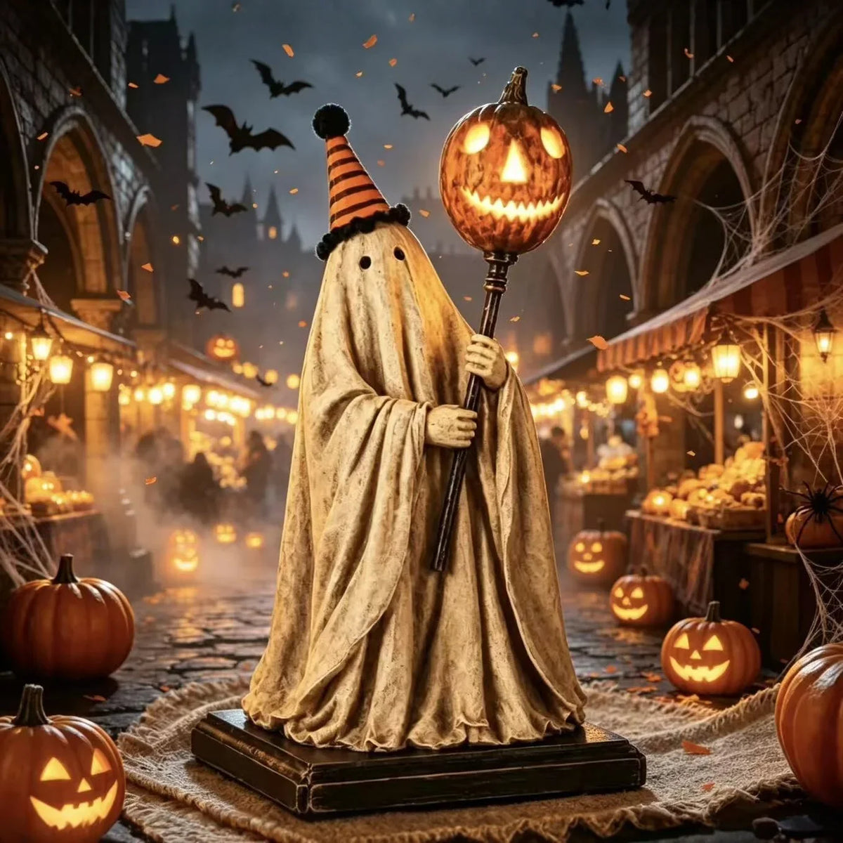 Halloween Figure Handcrafted Glowing Pumpkin Indoor & Outdoor