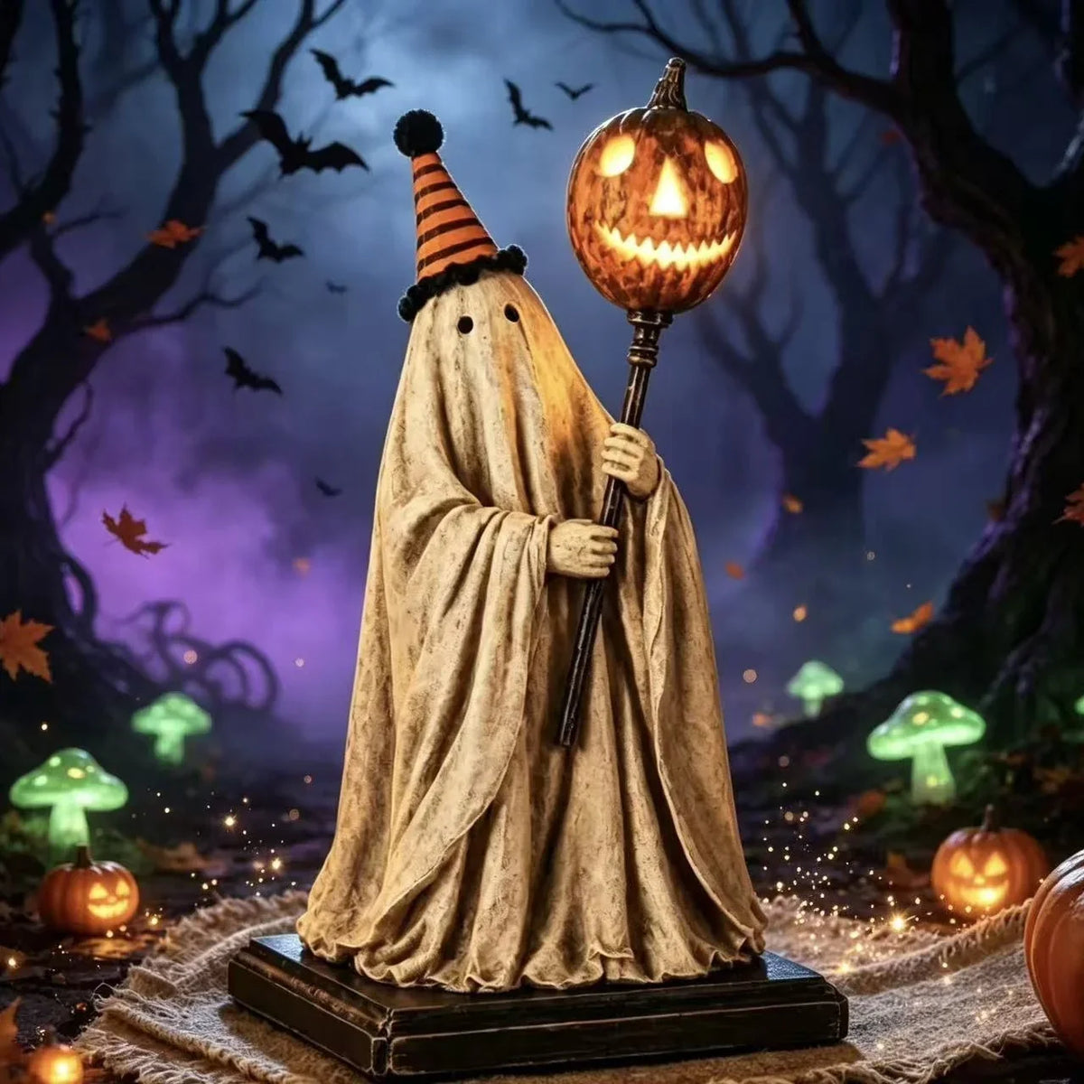 Halloween Figure Handcrafted Glowing Pumpkin Indoor & Outdoor