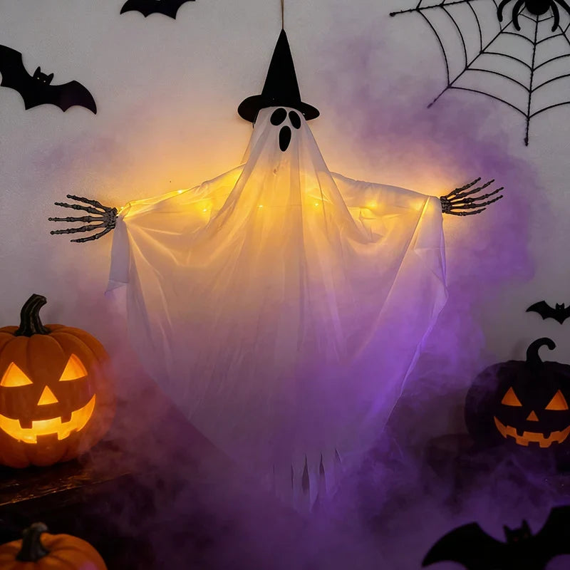 Halloween Ghost Decoration LED-Lit Hangable Draped Fabric